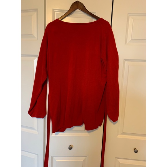 NWT, Lane Bryant, Red V-neck Sweater, Sz 26-28 - Picture 2 of 7